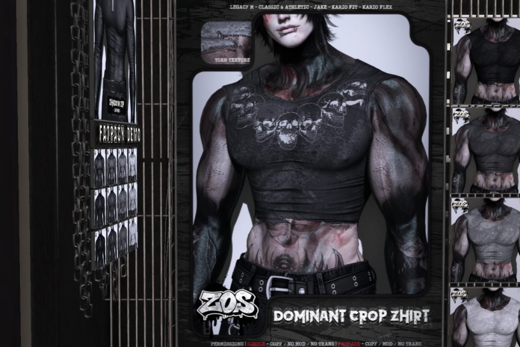 Dominant Crop Zhirt - Jake/Kario/Legacy/+mods, L$300 each/L$1100 FP