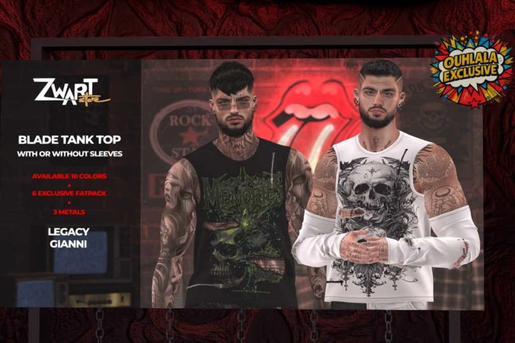 Blade Tank Top - Gianni/Legacy, L$299 each/L$1299 FP