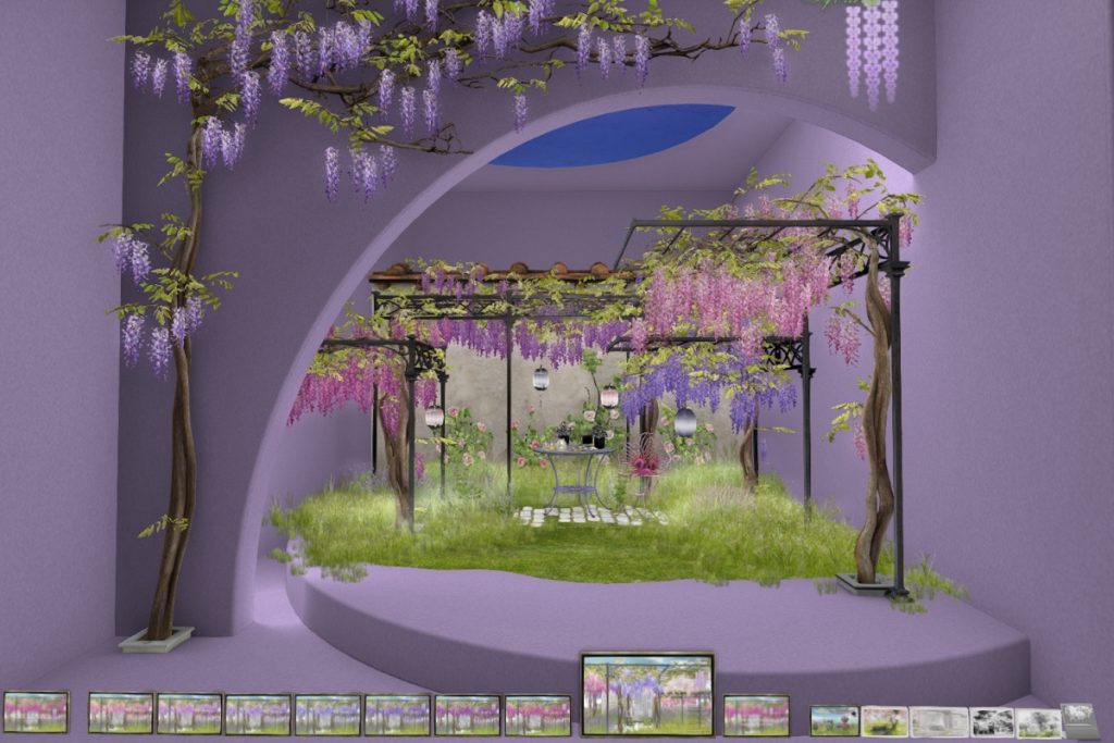 Hanging Spring Pergola Wisteria, L$245 each/L$1295 FP