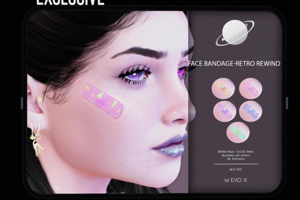 Face Bandage Retro Rewinds - BOM/EvoX, L$145