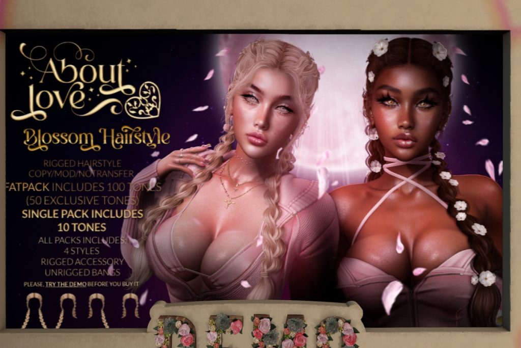 Blossom Hair, L$300 each/L$1000 FP
