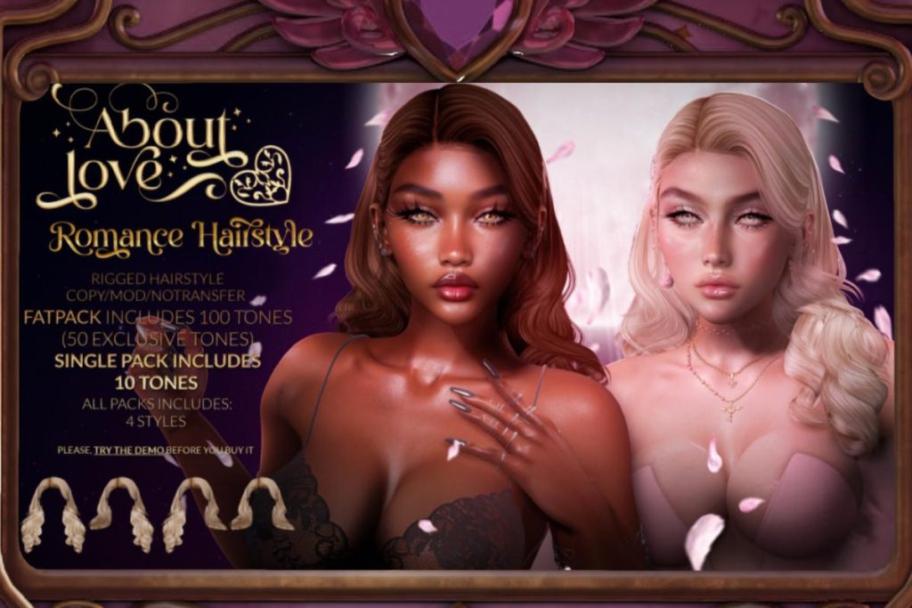 Romance Hair, L$ 300 each/L$1000 FP