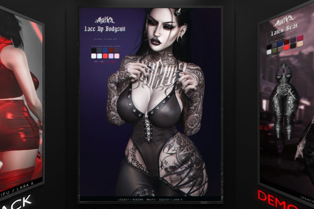 Lace Up Bodysuit - Legacy/MaitreyaX/Reborn/+mods, L$265 each/L$1125 FP