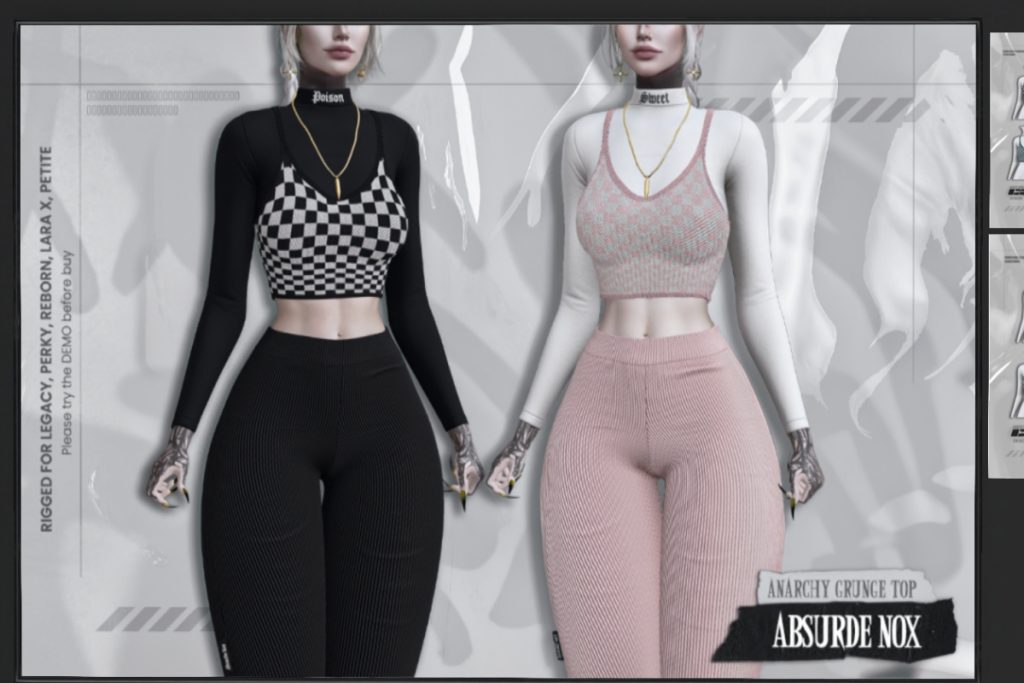 Anarchy Grunge Top - Legacy/MaitreyaX/Reborn/+mods, L$99 each/L$450 FP