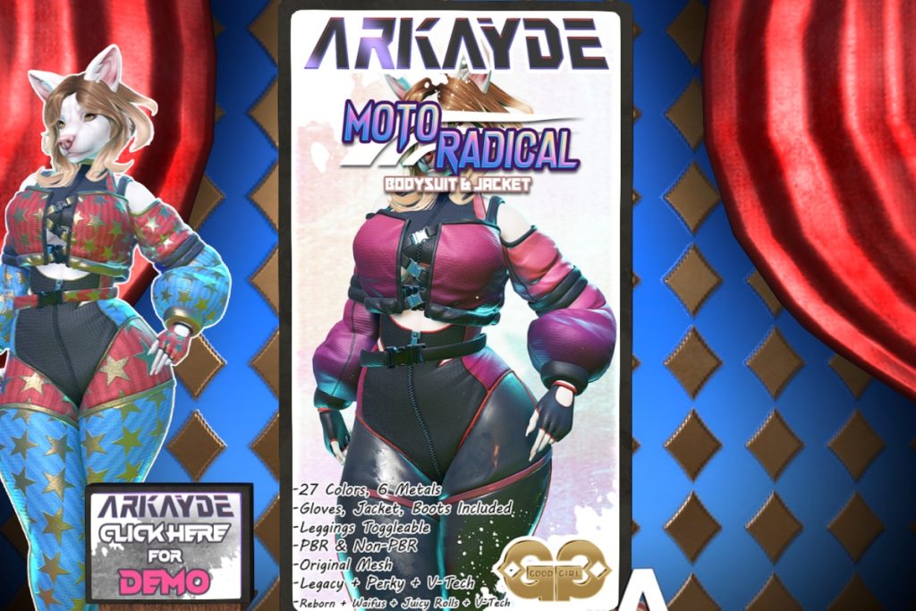 Arkayde Moto Radical Bodysuit &amp; Jacket - Legacy/Reborn/+mods, L$699