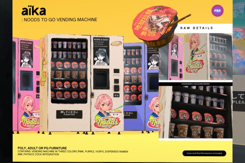 Noods to Go Vending Machine, L$799-L$1999 each