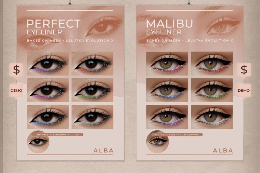 Perfect Eyeliner - Evo X, L$199 | Malibu Eyeliner - Eov X, L$199