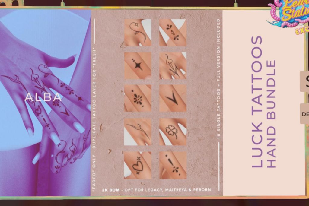 Luck Hand Tattoos, L$199