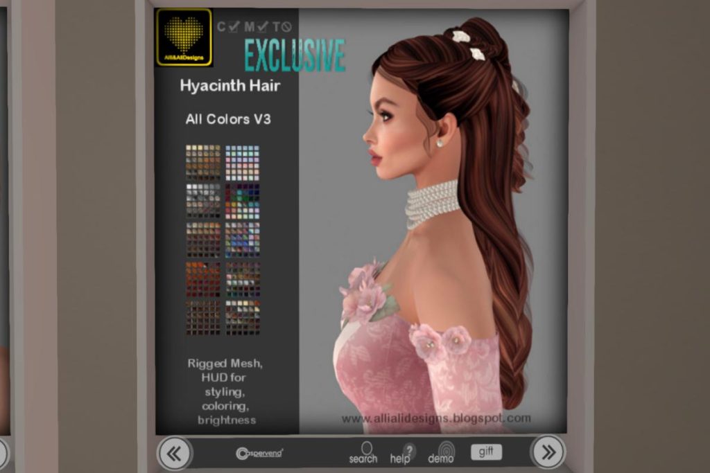 Hyacinth Hair, L$250 each/L$1200 FP
