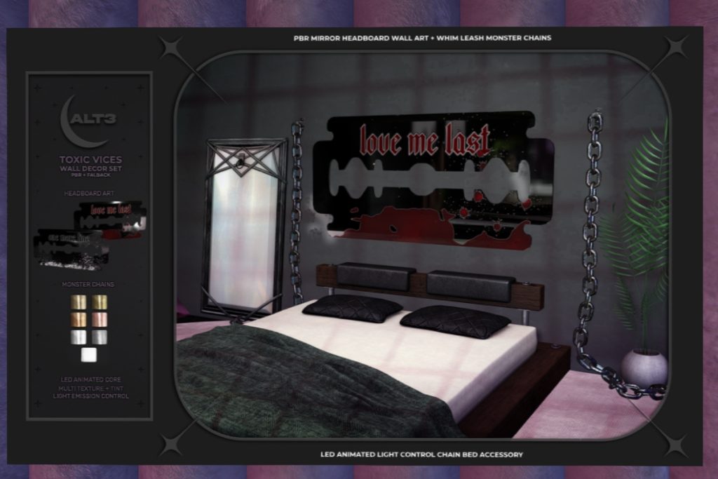 Toxic Vices Wall Decor Set, L$250 each/L$400 FP