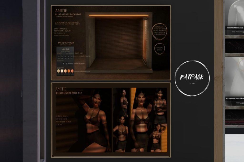 Blind Lights Backdrop &amp;  Blind Lights Pose Set, L$245-L$595 each/L$670 FP