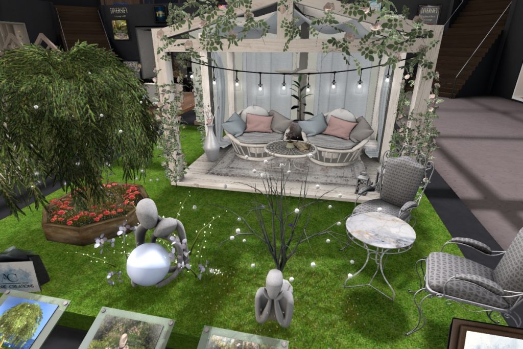 Garden Arbor Set &amp; Planted Tree Decor, L$195-L$395 each