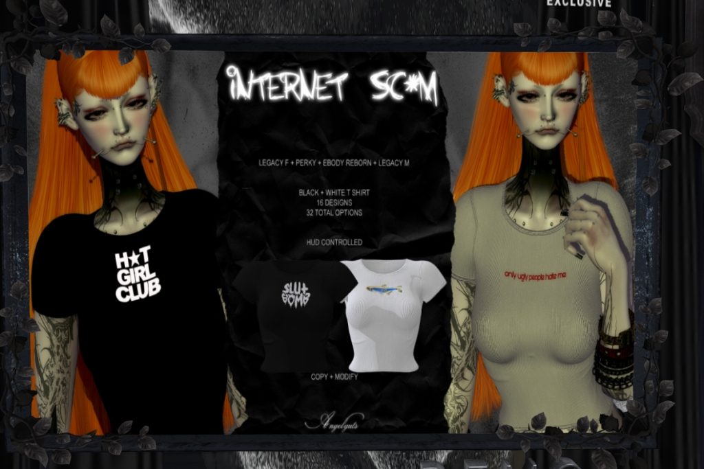 Internet Scam Tee - Legacy F+M/Reborn/+mods, L$375