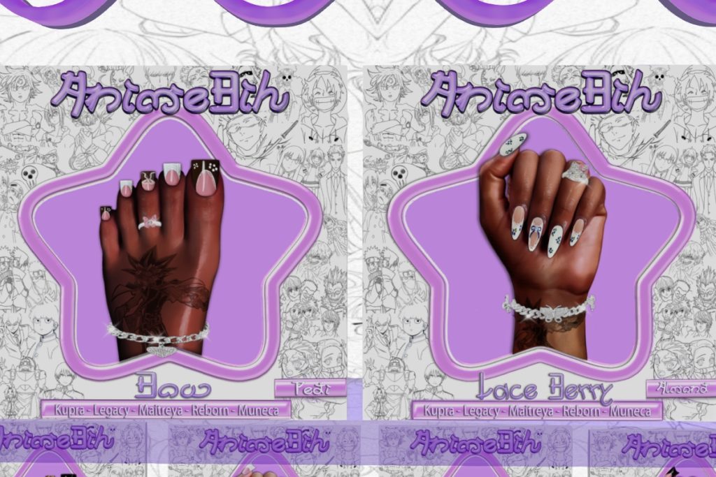 Lace Berry Manicure &amp; Bow Pedi - Inithium/Legacy/Maitreya/Reborn/Yentements, L$195-L$350 each