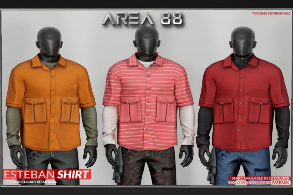 Esteban Shirt - Legacy, L$238 each/L$999 FP