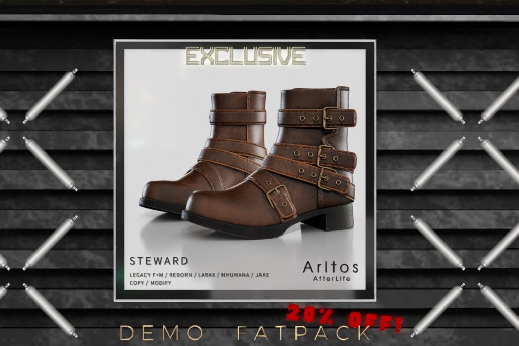 Steward Boots - Jake/Legacy M+F/MaitreyaX/Nhumana/Reborn, L$199 each/L$479 FP