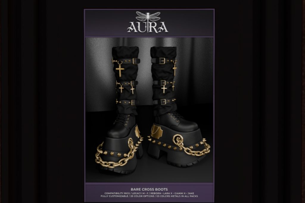 Bare Cross Boots - GianniX/Jake/Legacy F+M/Reborn, L$280 each/L$1800 FP