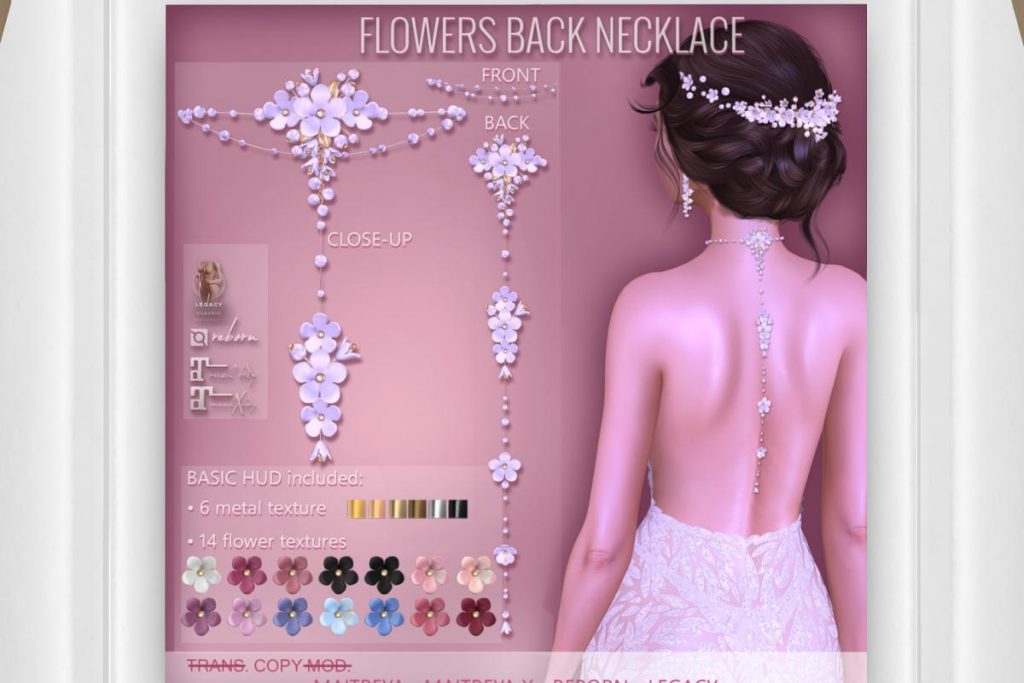 Flowers Back Necklace - Legacy/Maitreya/Reborn/+mods, L$275