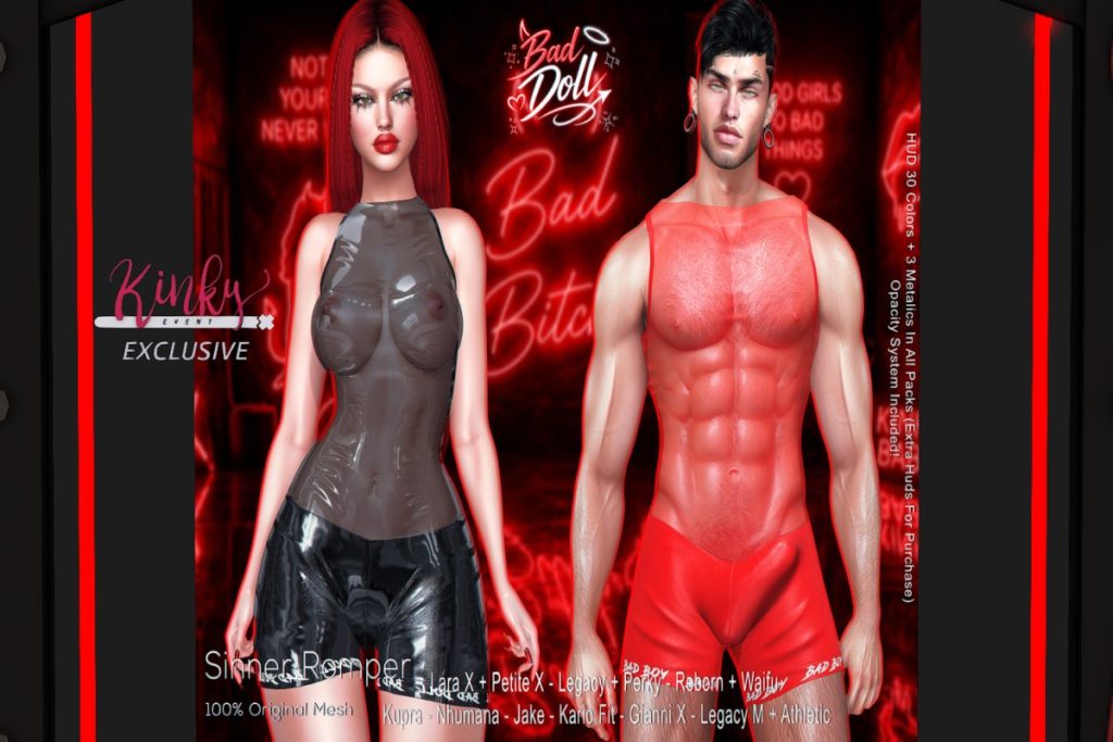 Sinner Romper - see ad for fits, L$369 each/L$1699-L$2299 each FP/L$3599 MP