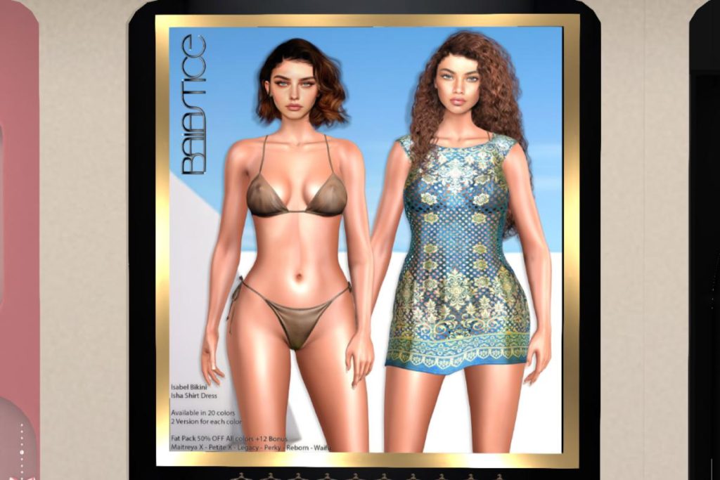 Isabel Bikini &amp; Isha Shirt Dress - Legacy/MaitreyaX/Reborn/+mods, L$188 each/L$1888 each FP
