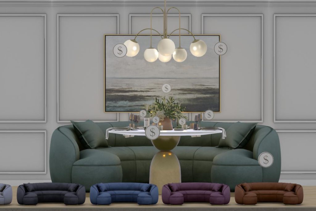Carrie Dining Set, L$68-L$349 each/L$897 FP