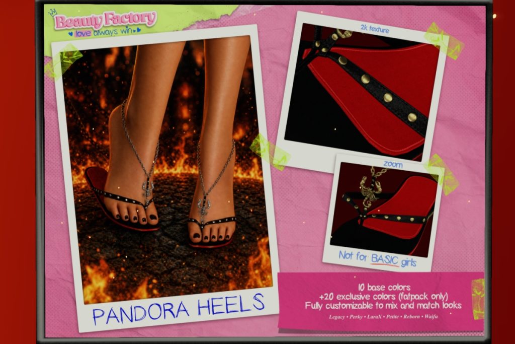 Pandora Heels - Legacy/MaitreyaX/Nhumana/Reborn, L$299 each/L$1699 FP