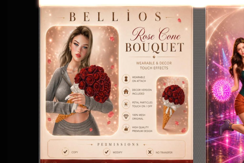 Rose Cone Bouquet Wearable &amp; D&eacute;cor, L$250