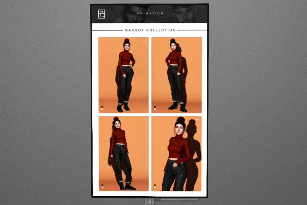 Margot Poses, L$125 each/L$350 FP