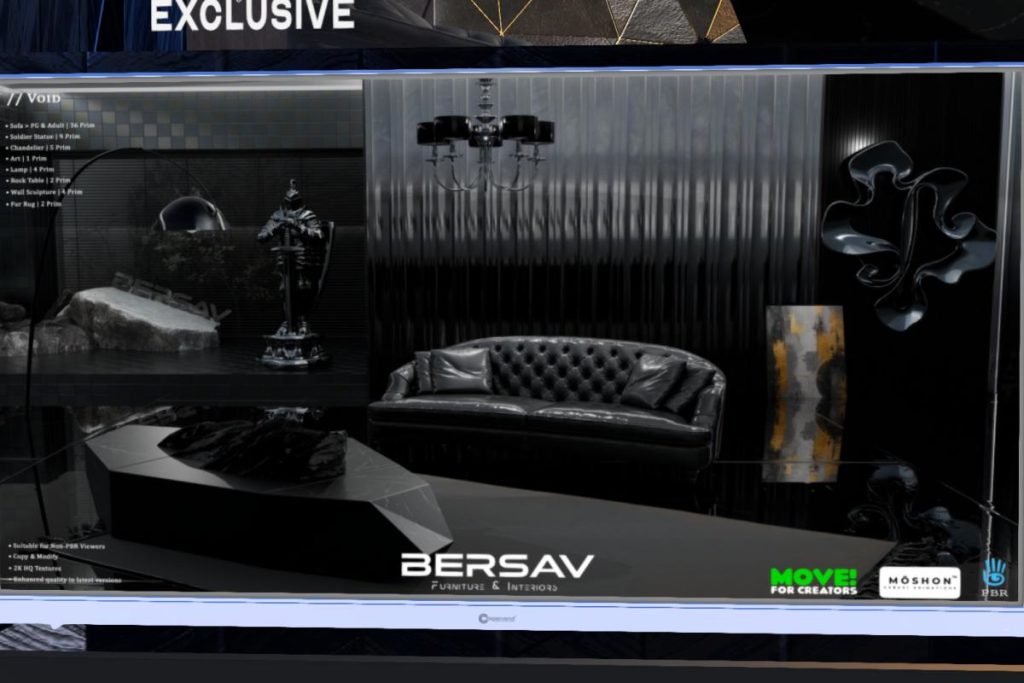 Void Furniture Set, L$199-L$899 each/L$2555 FP