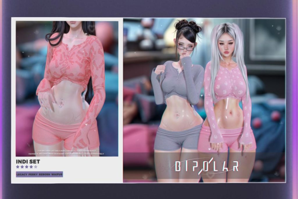 Indi Top - Legacy/Reborn/+mods, L$288 each/L$1488 FP