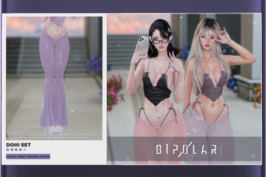 Dohi Top &amp; Pants - Legacy/Reborn/+mods, L$225-L$240 each/L$1499 each FP