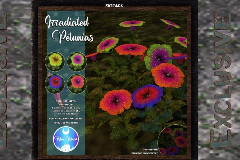 Irradiated Petunias, L$199 each/L$399 FP
