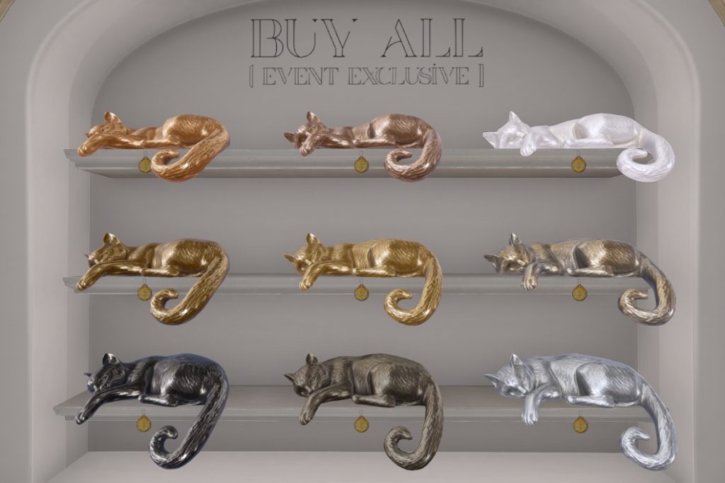 Sleepy Cat, L$199 each/L$499 FP