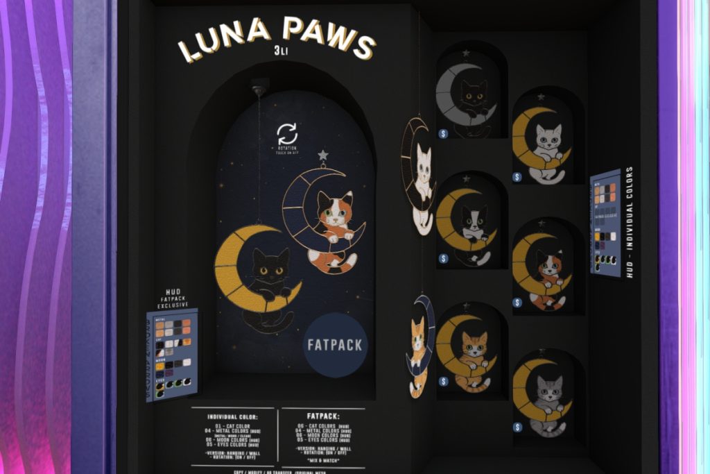 Luna Paws, L$179 each/L$499 FP