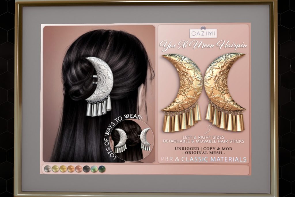 Yue Xi Moon Hairpins, L$225