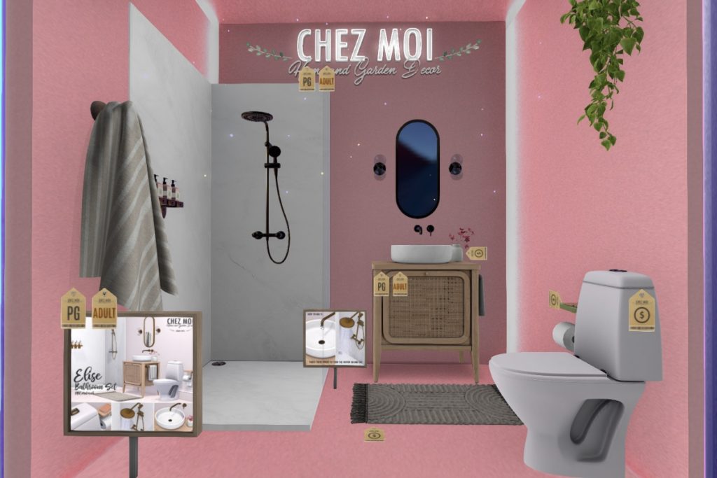 Elise Bathroom Set, L$40-L$559 each/L$736-L$972 each FP