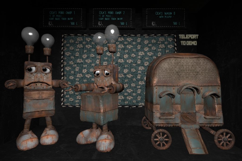 Cica's Robo Chair 1, Cica's Robo Chair 2 and Cica's Wagon B, L$300 each
