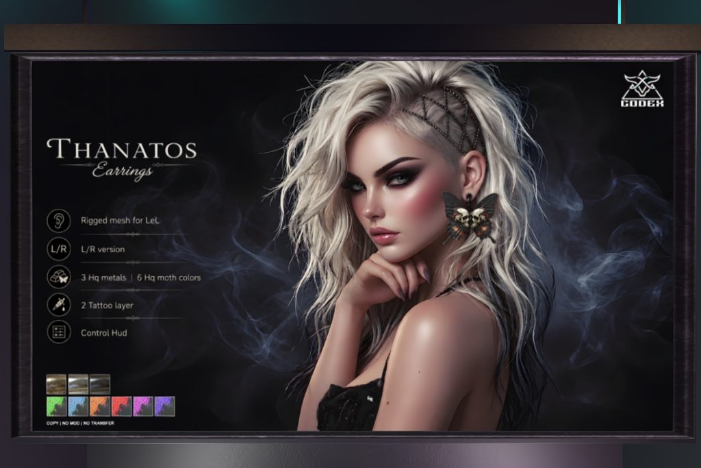 Thanatos Earrings - EvoX Ears, L$430
