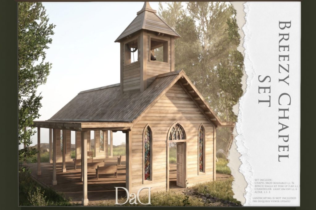 Breezy Chapel Set, L$240-L$780 each/L$1480 FP