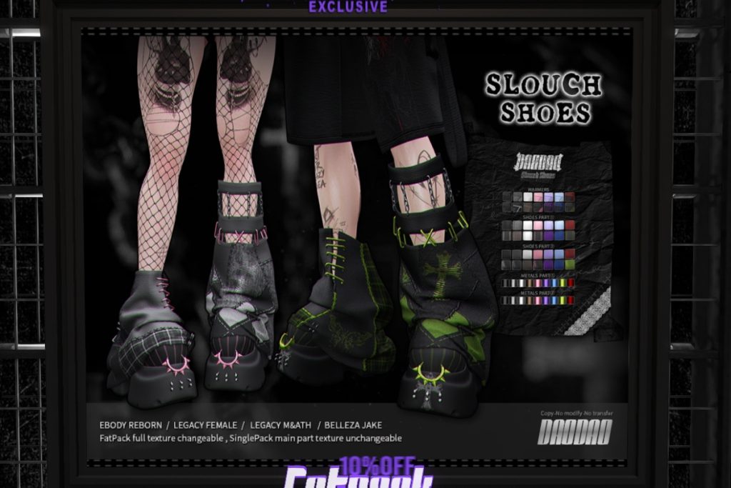 Slouch Shoes - Jake/Legacy F+M/Reborn/+mods, L$359 each/L$780 FP
