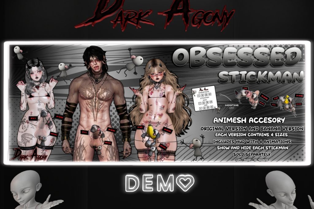 Obsessed Stickman Animesh Accessory, L$349 each