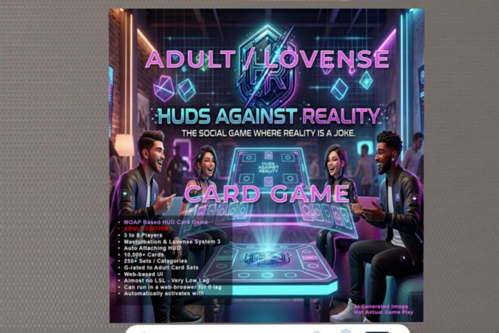Adults Lovense Huds Against Reality Game Table, L$1350