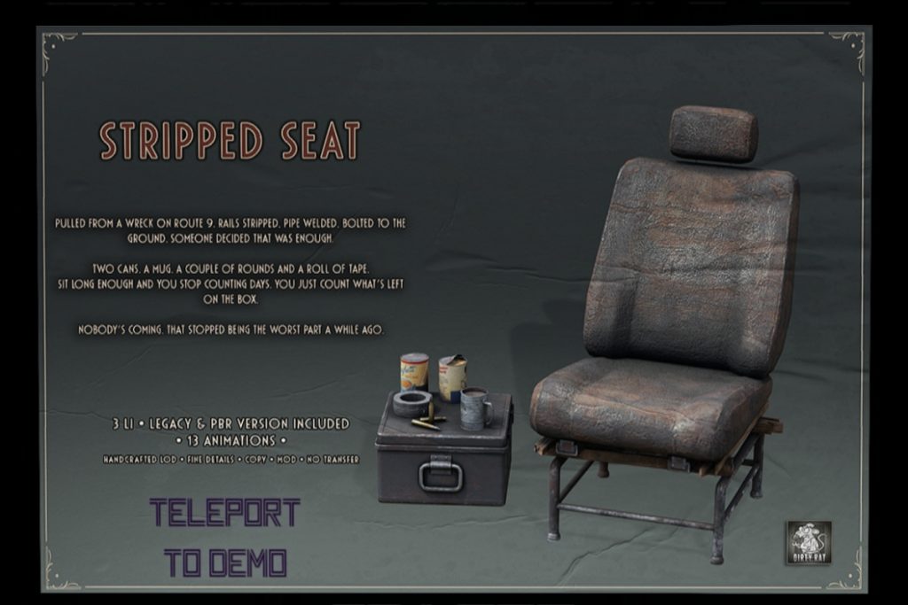 Stripped Seat, L$375
