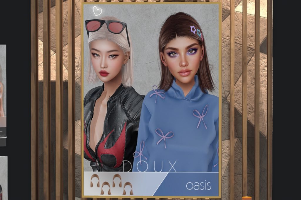 Oasis Hairstyle, L$400 Basic Pack/L$175 Deluxe HUD/L$525 FP