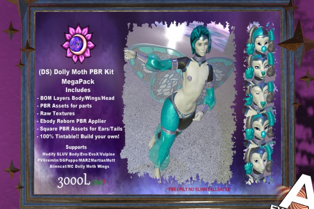 Dolly Moth PBR Kit - See Ad for Fits, L$900 each/L$3000 FP