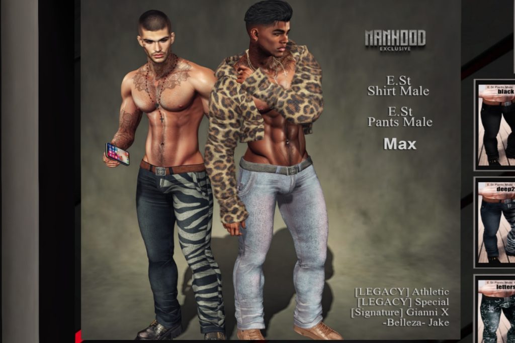 Max Shirt+Pants - Gianni/Jake/Legacy/+mods, L$260 each/L$1300 FP