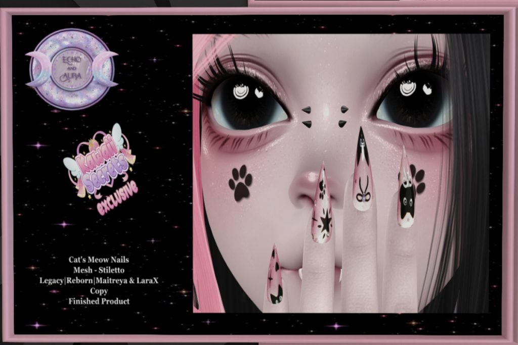 Cat's Meow Nail Set - Legacy/Maitreya/Reborn/+mods, L$150