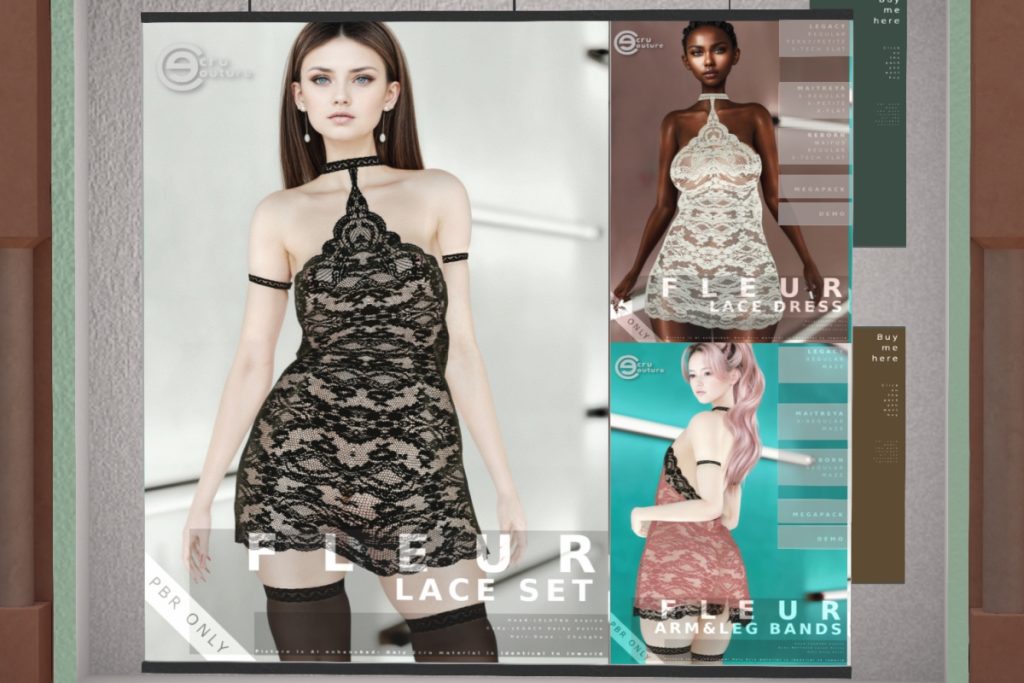 Fleur Lace Set - GenX/Legacy/MaitreyaX/Reborn/+mods, L$249-$399 each/L$499-L$999 each MP