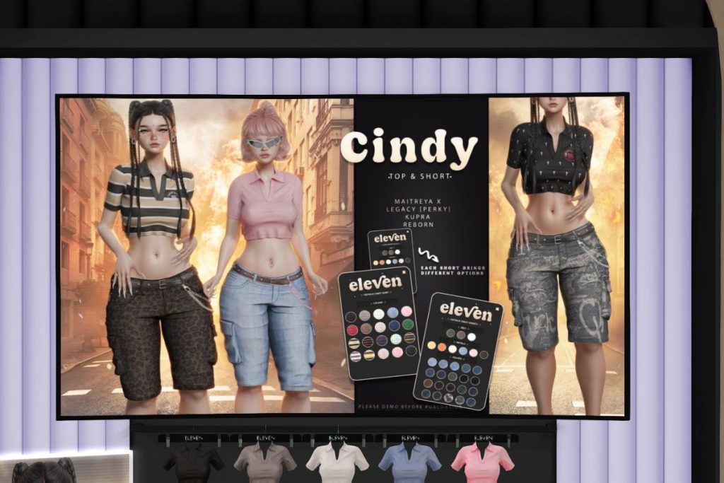 Cindy Top &amp; Short - Inithium/Legacy/MaitreyaX/Reborn/+mods, L$240 each/L$1299 each FP