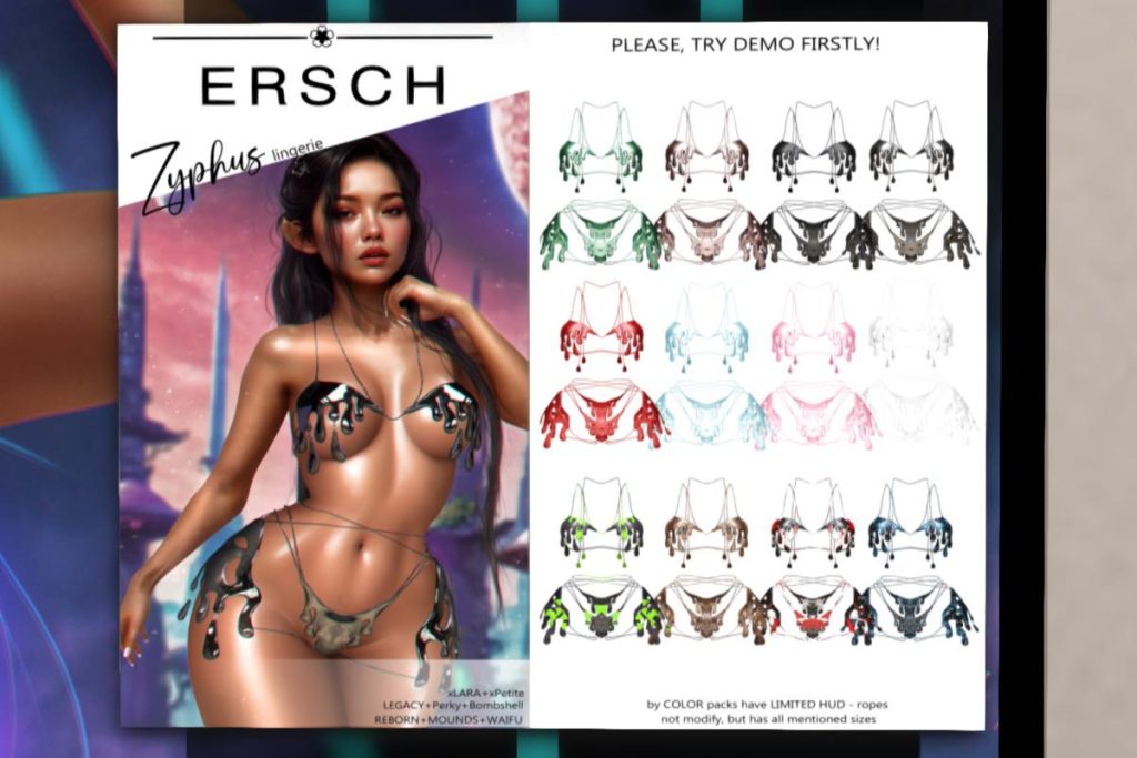 Zyphus Lingerie - Legacy/Maitreya/Reborn/+mods, L$288 each/L$1088 each FP